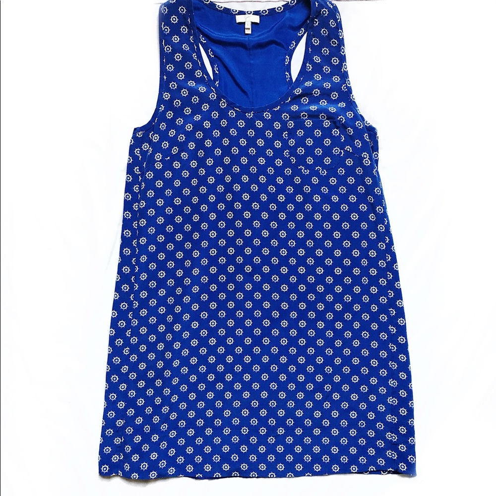 Joie Blue & White Wheel Print 100% Silk Dress